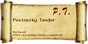 Povinszky Teodor névjegykártya